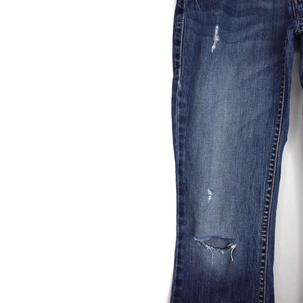 Silver Jeans Distressed Flare Hemmed Cuff Jeans 26 2 Preowned - Picture 3 of 10